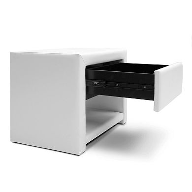 Baxton Studio Massey Upholstered Modern Nightstand