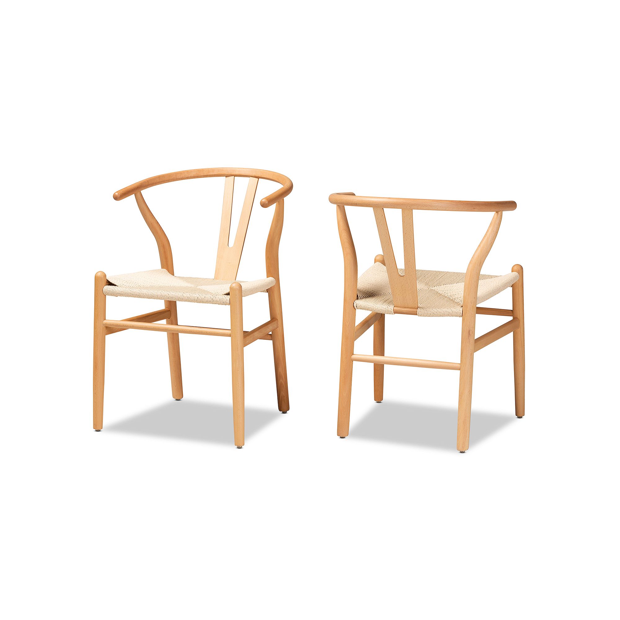 Baxton Studio Wishbone Chair, Natural