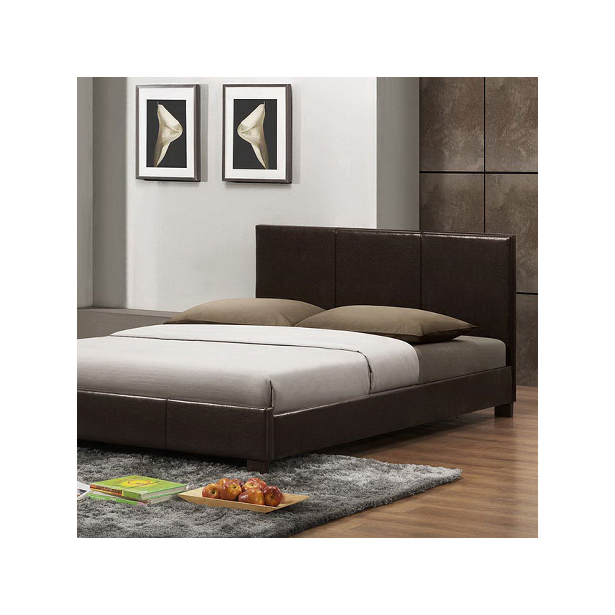 Baxton Studio Pless Modern Bed, Dark Brown