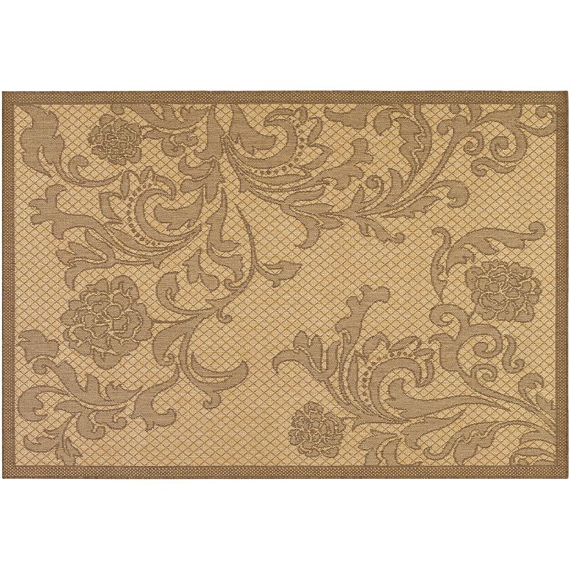 Couristan Rose Indoor Outdoor Rug, Brown, 7.5Ft Rnd