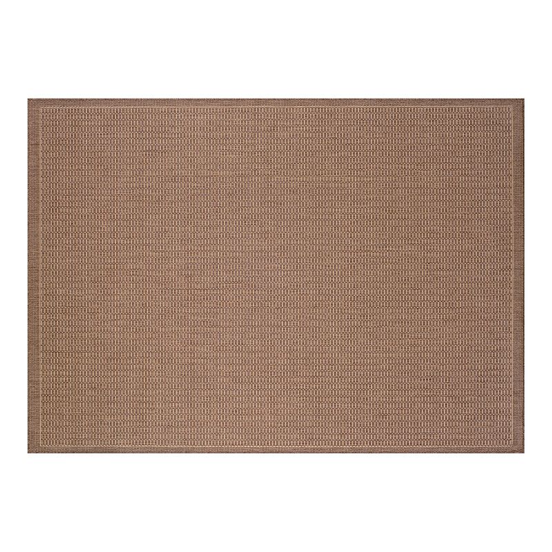 Couristan Saddle Stitch Indoor Outdoor Rug, Brown, 7.5Ft Sq