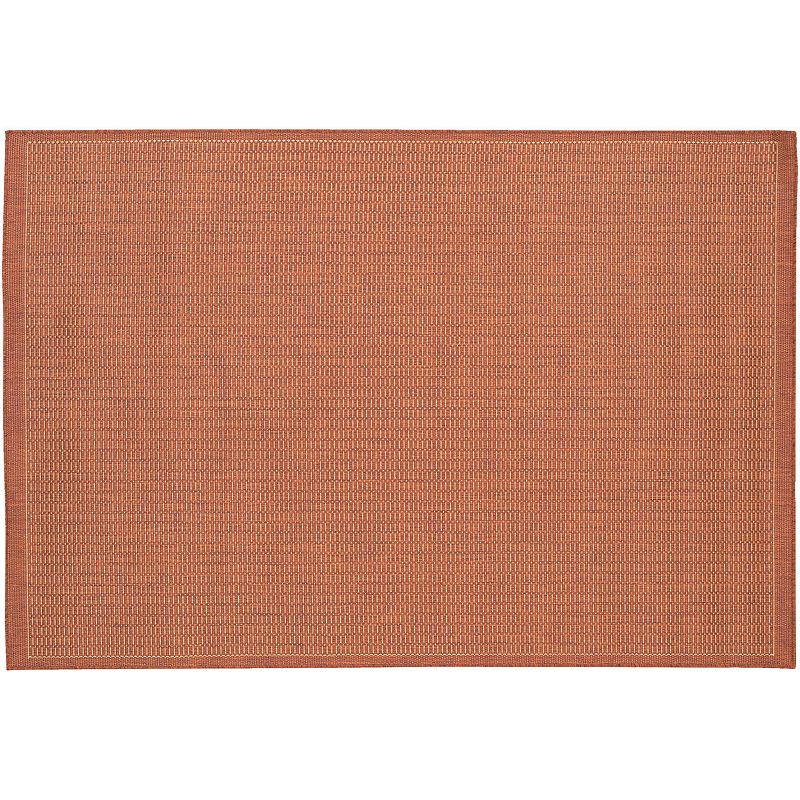 Couristan Saddle Stitch Indoor Outdoor Rug, Brown, 6X9 Ft