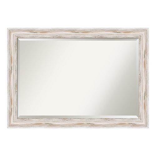 Alexandria Whitewash Distressed Wood Wall Mirror