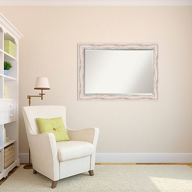 Alexandria Whitewash Distressed Wood Wall Mirror 