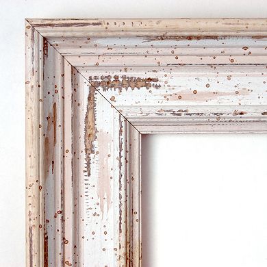 Alexandria Whitewash Distressed Wood Wall Mirror 
