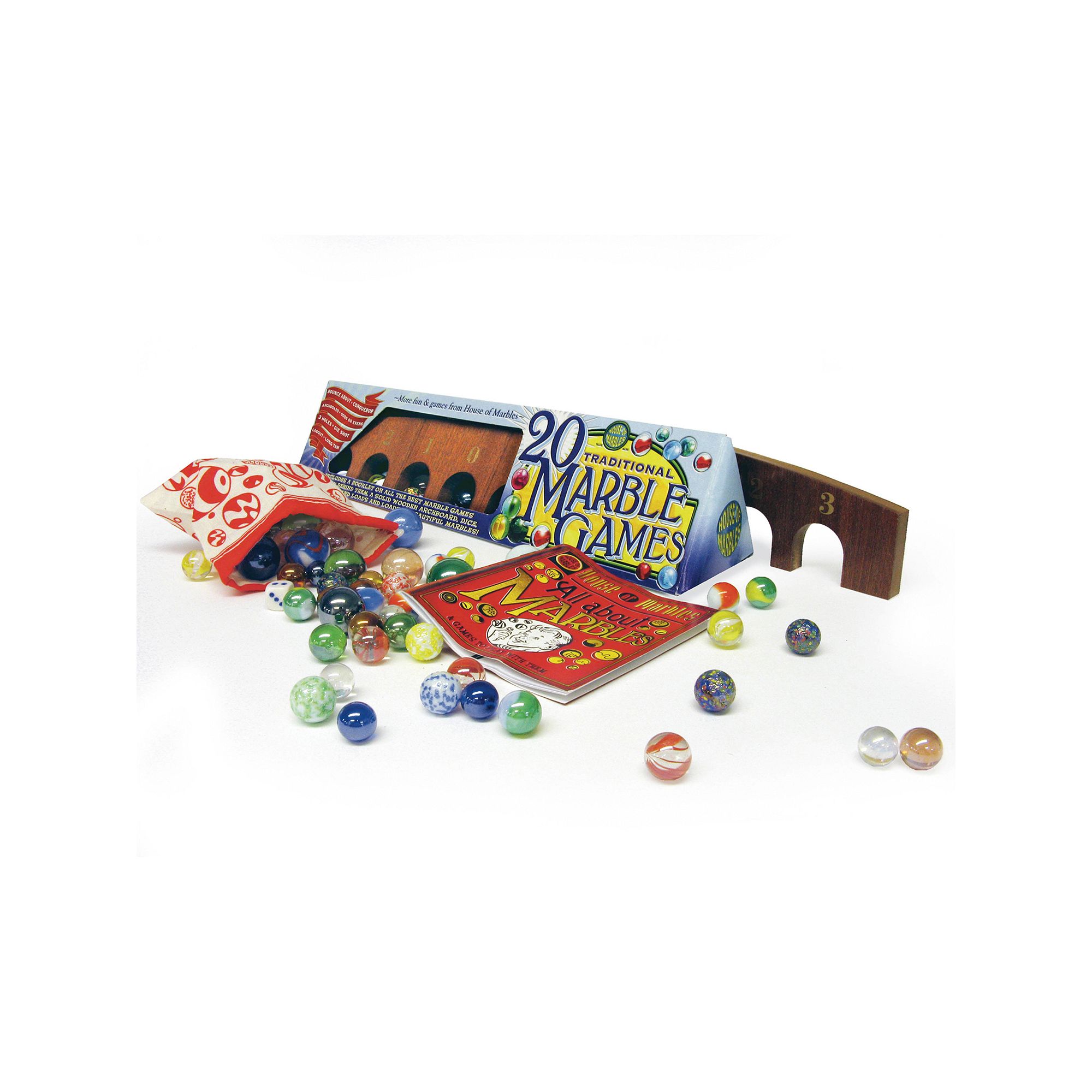 Traditional Marble Games Pack by House of Marbles, Multicolor