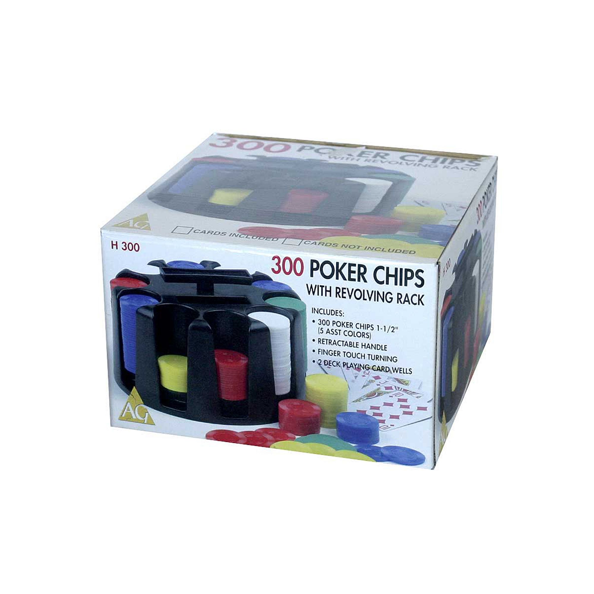 300 Poker Chip & Revolving Rack Set by John N. Hansen Co., Multicolor