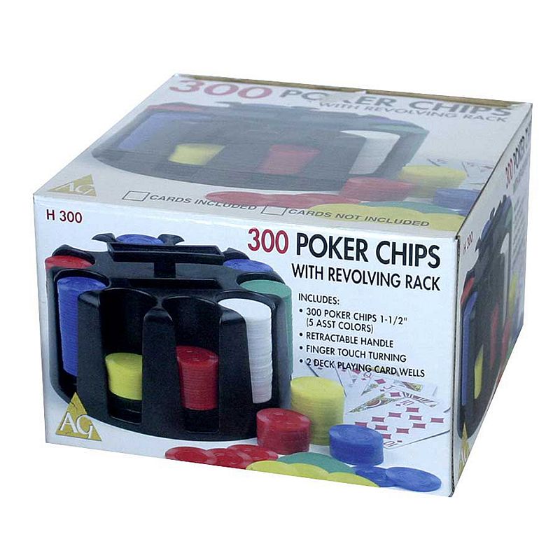 300 Poker Chip & Revolving Rack Set by John N. Hansen Co., Multicolor