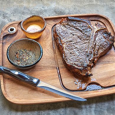 Ironwood Gourmet 11-in. Acacia Wood Steak Barbecue Plate