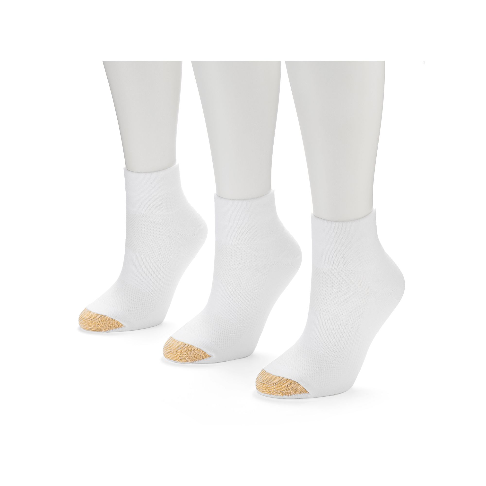 Womens GOLDTOE ® 3-pack CoolMax Quarter Socks, Size: 9-11, White