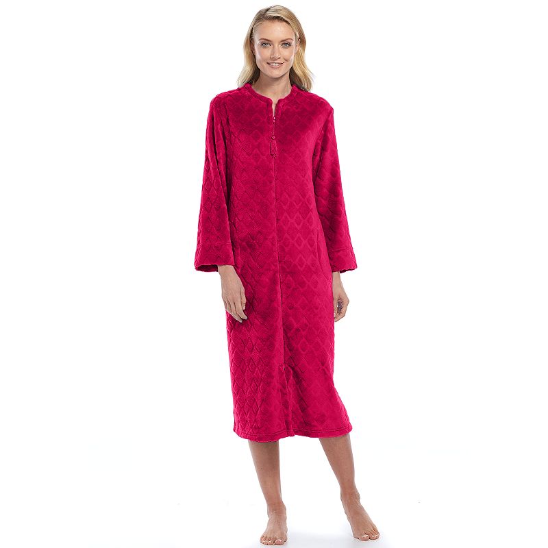 Women's Miss Elaine Essentials Fleece Zip Lounger Robe