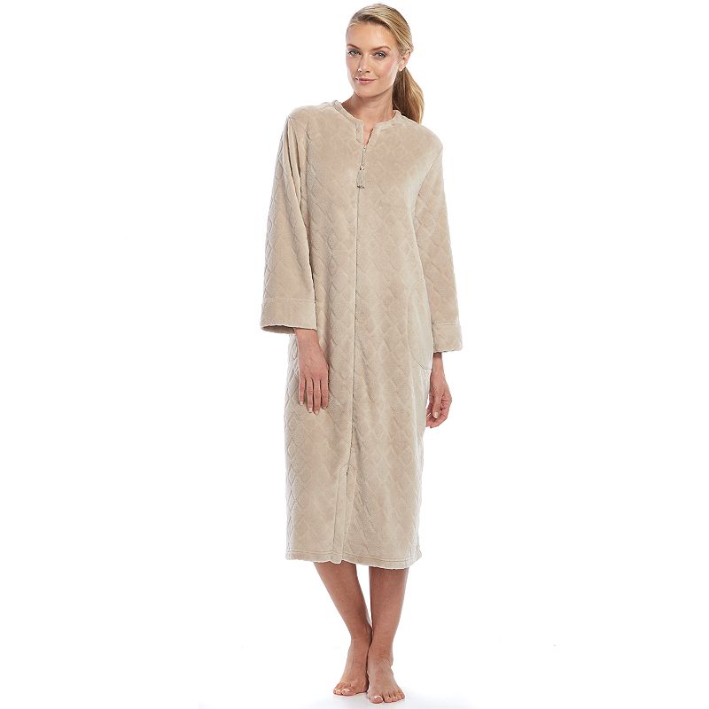 Women's Miss Elaine Essentials Fleece Zip Lounger Robe