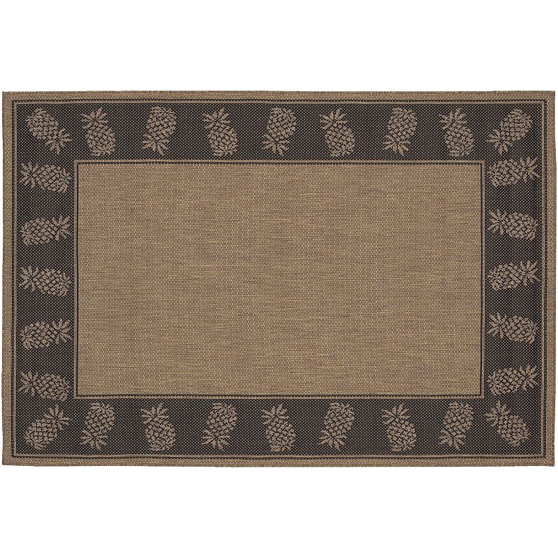 Couristan Recife Tropics Indoor Outdoor Rug, Brown, 5X7.5 Ft