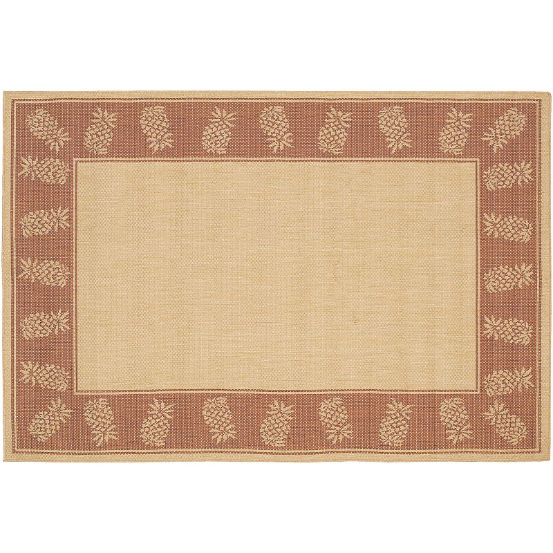 Couristan Recife Tropics Indoor Outdoor Rug, Beig/Green, 7.5X11 Ft