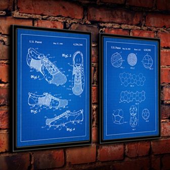 ''Soccer'' 2 pc Framed Wall Art Set