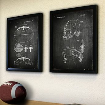 ''Football'' 2 pc Framed Wall Art Set