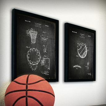 ''Basketball'' 2 pc Framed Wall Art Set