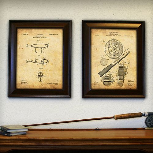 ''Fishing'' 2-piece Framed Wall Art Set