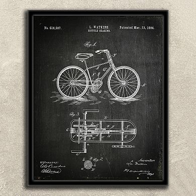 ''Edison Bulb and Cycle'' 2-piece Framed Wall Art Set