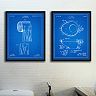 ''Bathroom'' 2-piece Framed Wall Art Set