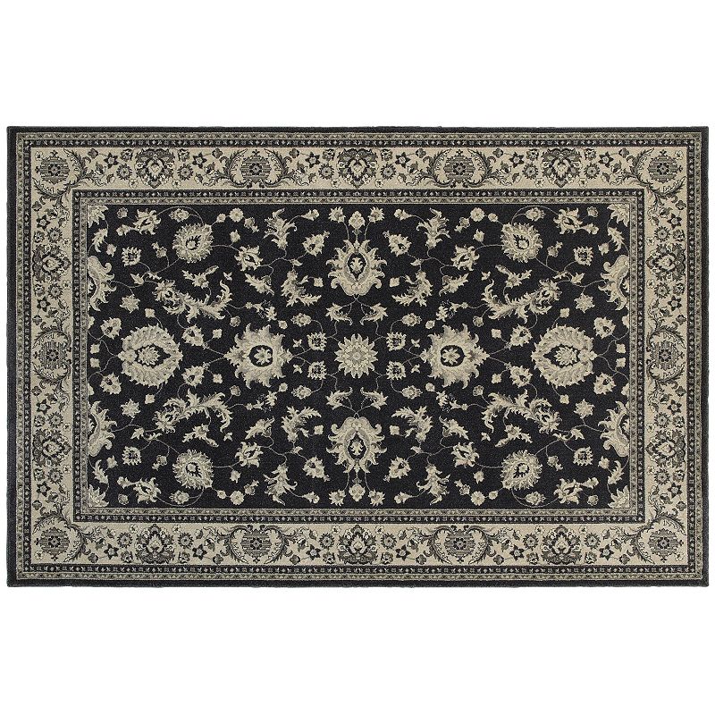 StyleHaven Chesapeake Bordered Persian Rug, Black, 10X13 Ft at RugsBySize.com