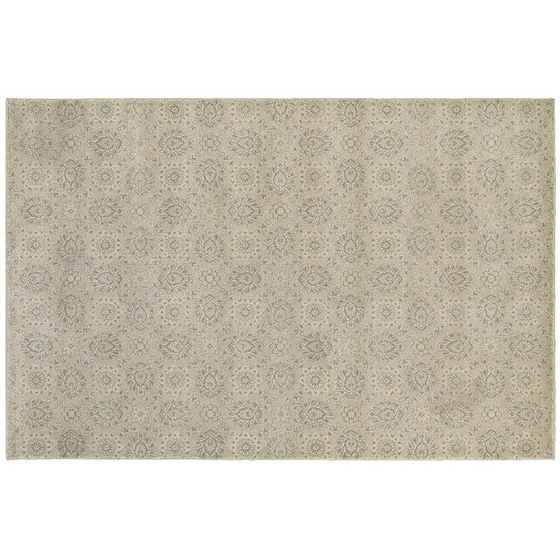 StyleHaven Chesapeake Panel Floral Rug, Lt Beige, 5X7.5 Ft