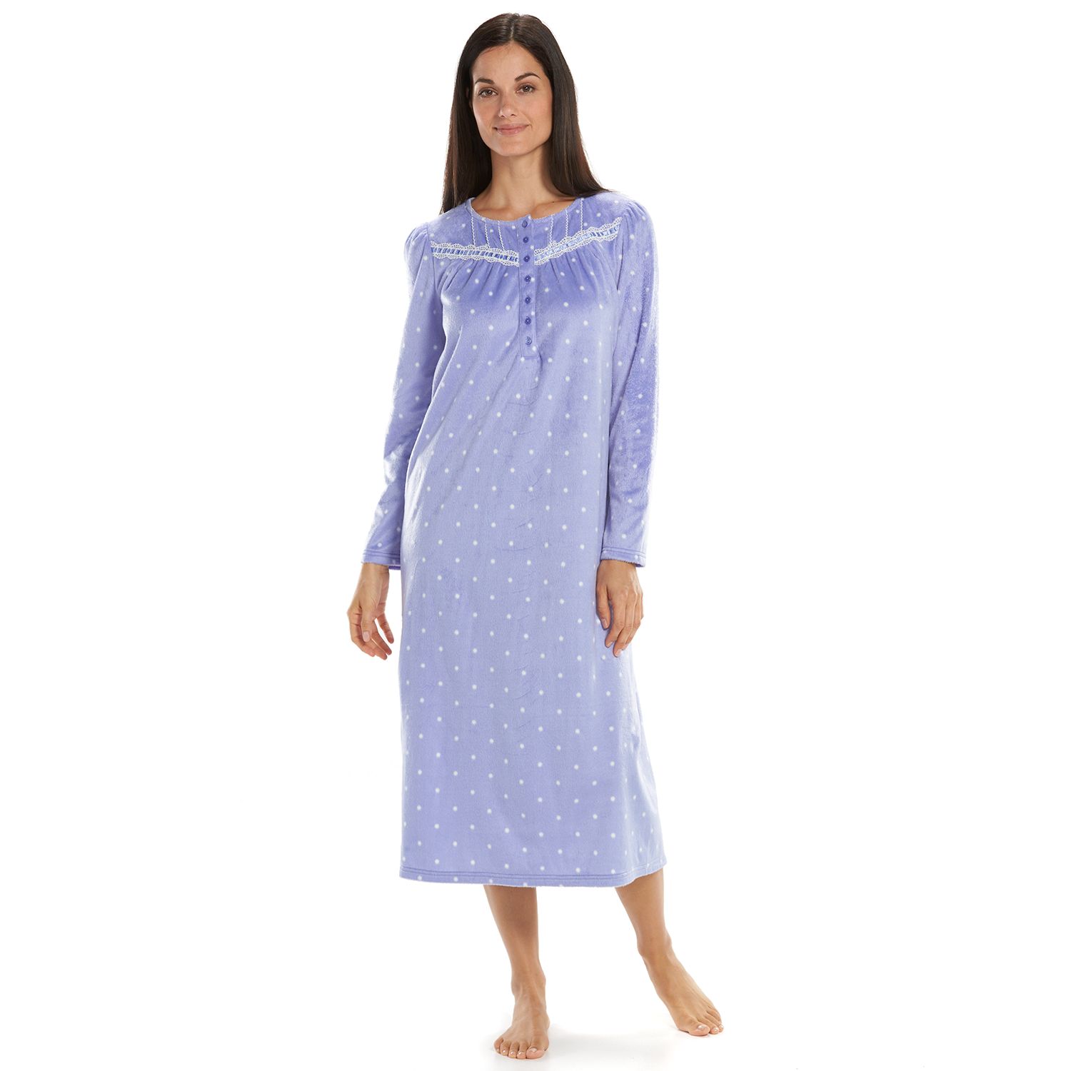 women's long fleece nightgown