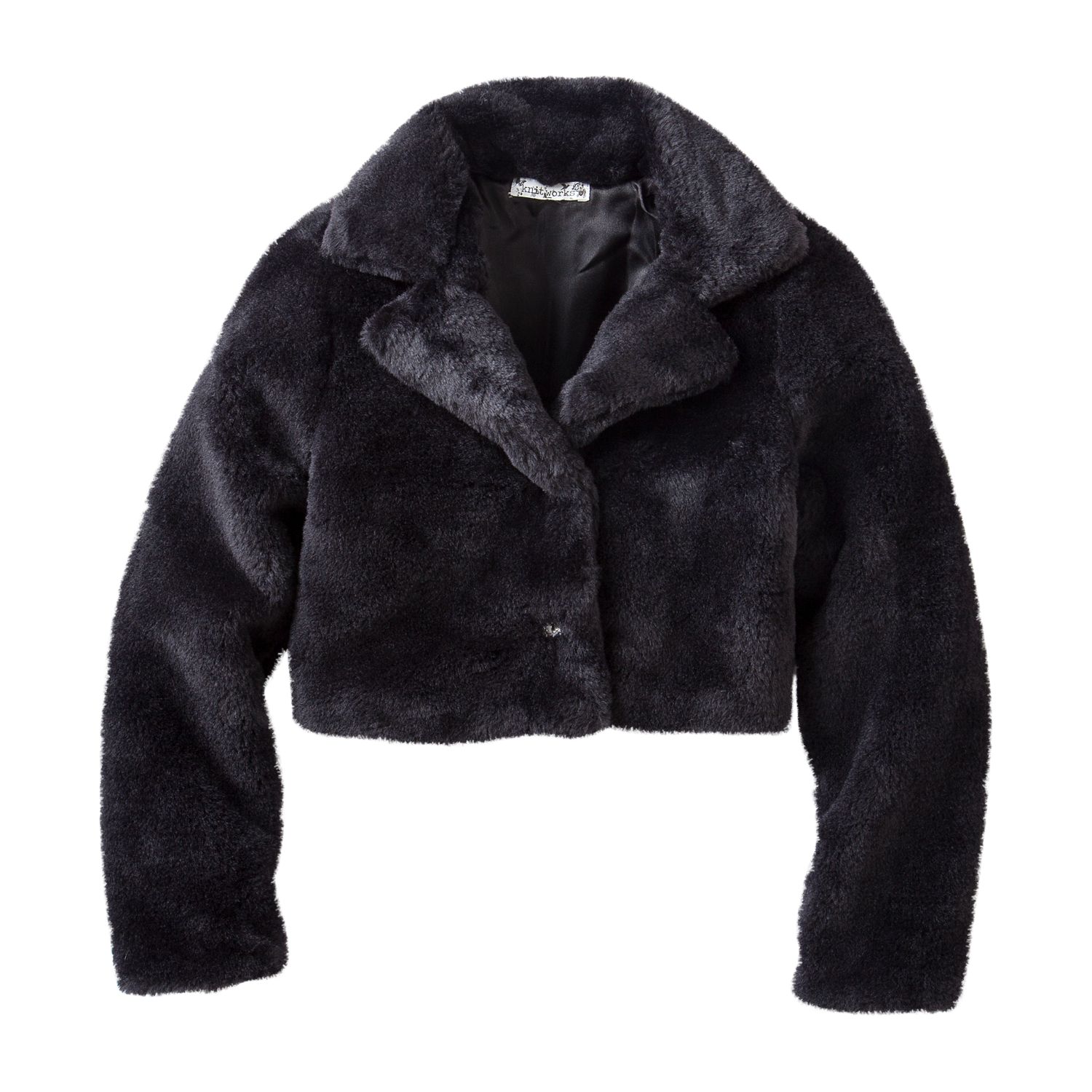 kohls black fur coat