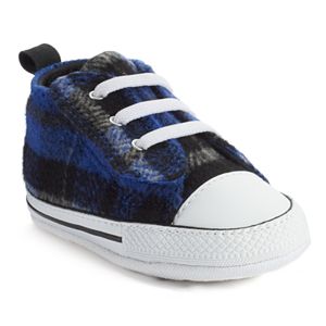 Baby Converse All Star First Star Plaid Crib Shoes