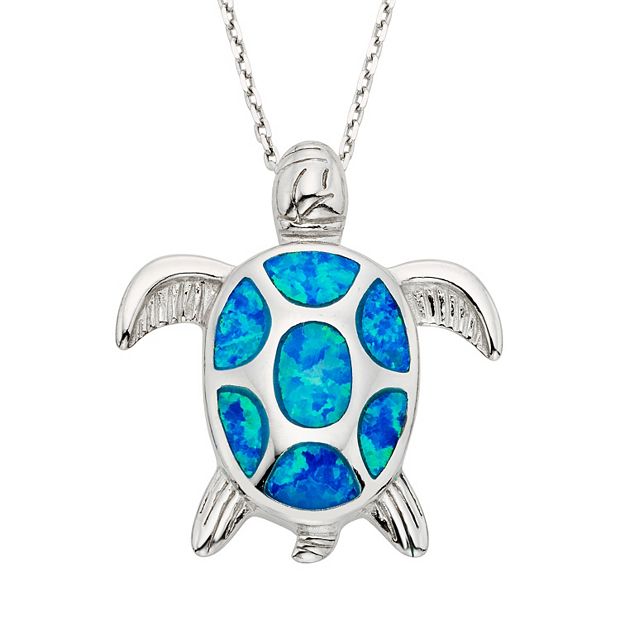 Silver 2024 turtle pendant