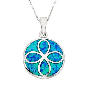 Nautica Rocks Lab-Created Blue Opal Sterling Silver Eternity Pendant Necklace
