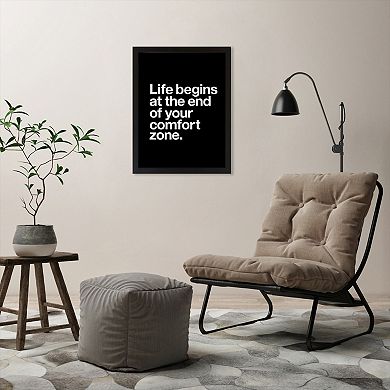 Americanflat ''Life Begins at the End of Your Comfort Zone'' Framed Wall Art