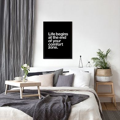 Americanflat ''Life Begins at the End of Your Comfort Zone'' Framed Wall Art
