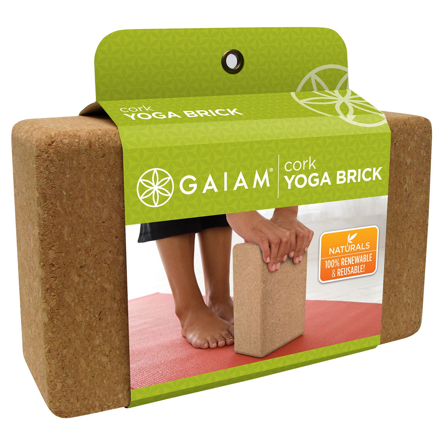 Gaiam Cork Yoga Block 3 Inch at