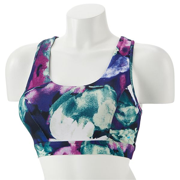 Tek Gear High Impact Blue & Green Sports Bra Medium