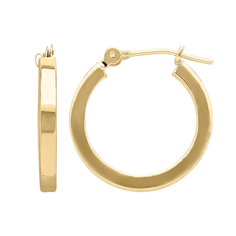 Everlasting Gold 14k Gold Square Hoop Earrings, Womens
