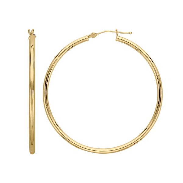 ゴールド フープ イヤリング 【 EVERLASTING GOLD 14K TEXTURED HOOP