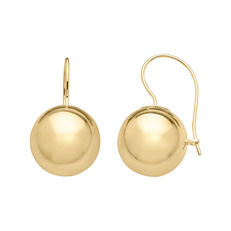 Everlasting Gold 14k Gold Ball Drop Earrings, Womens