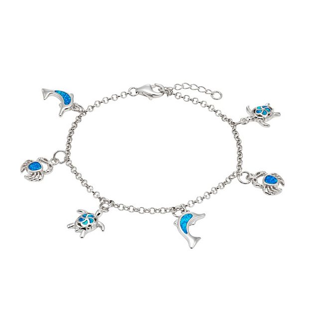 Ocean Creatures Charm Bracelet - Sterling Silver Bracelet with Sea Lif –  Mark Poulin Jewelry