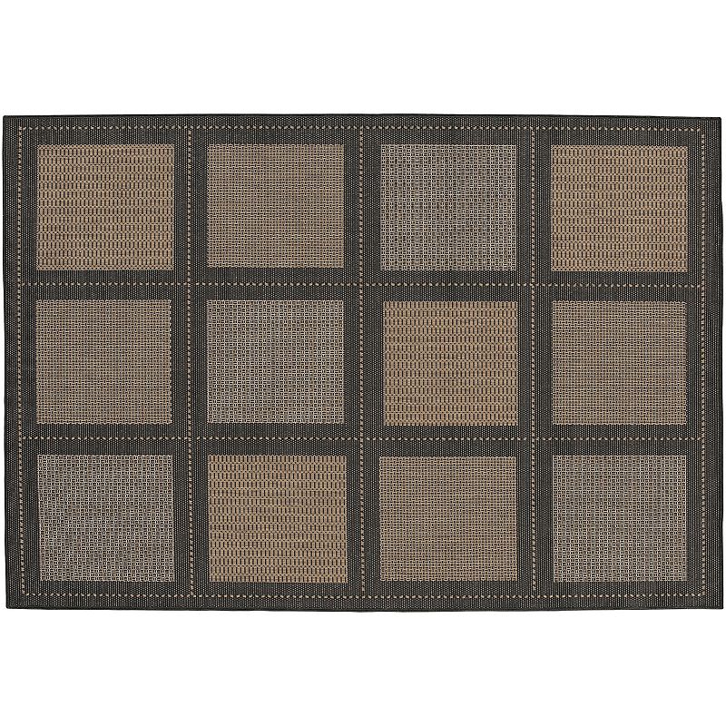 Couristan Summit Checkered Indoor Outdoor Rug, Brown, 7.5Ft Rnd
