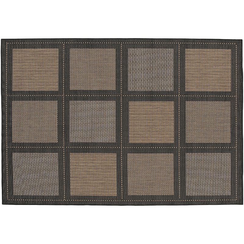 Couristan Summit Checkered Indoor Outdoor Rug, Brown, 7.5Ft Rnd