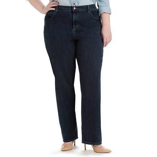 LEE Womens Plus-Size Relaxed Fit All Cotton Straight Leg Jean