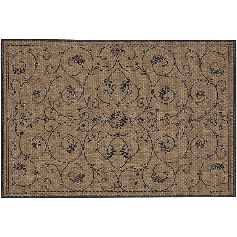 Couristan Veranda Vine Indoor Outdoor Rug, Brown, 7.5X11 Ft