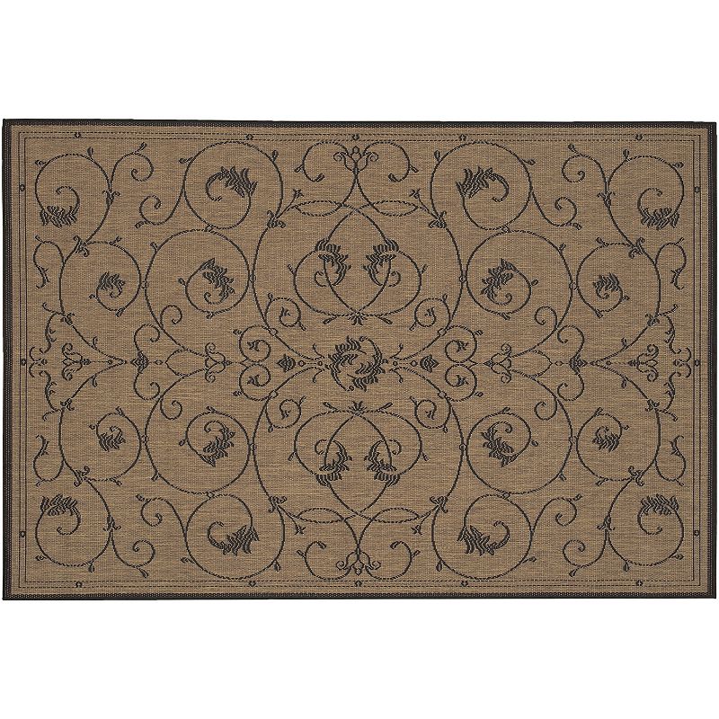 Couristan Veranda Vine Indoor Outdoor Rug, Brown, 7.5X11 Ft