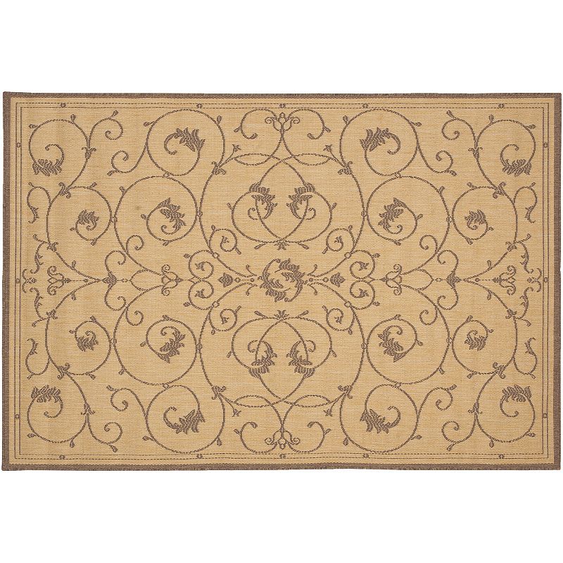 Couristan Veranda Vine Indoor Outdoor Rug, Beig/Green, 8.5X13 Ft