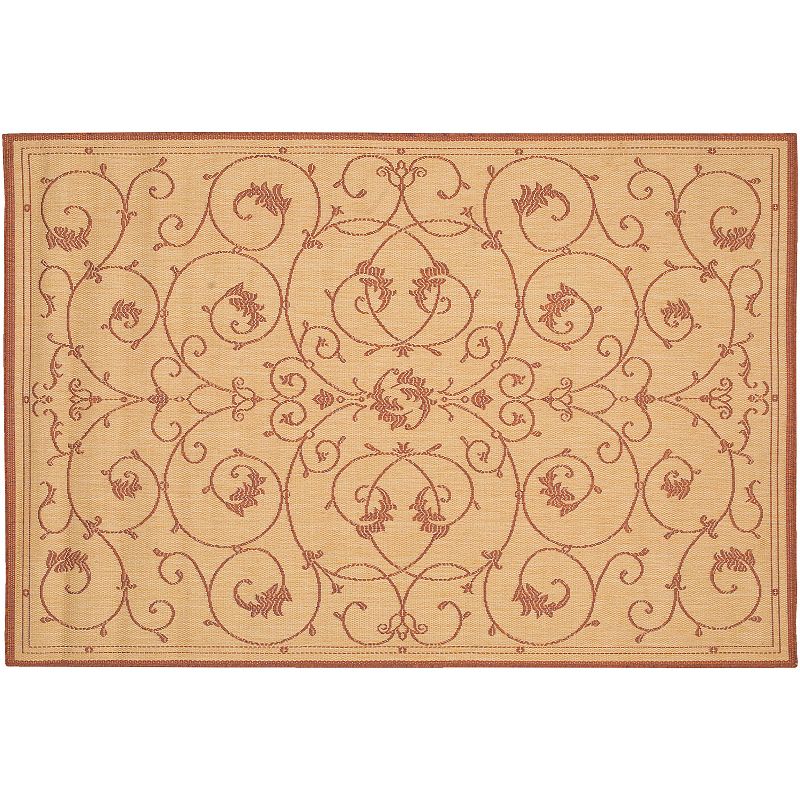 Couristan Veranda Vine Indoor Outdoor Rug, Beig/Green, 8.5Ft Sq