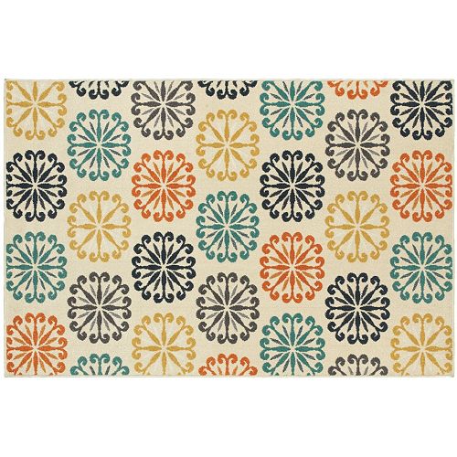 StyleHaven Longview Floral Circles Indoor Outdoor Rug