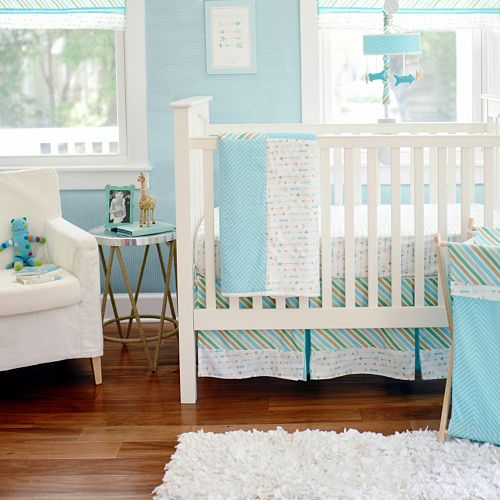 My Baby Sam Follow Your Arrow Light Blue 3 Pc Crib Bedding Set