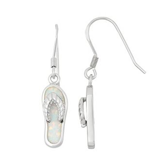 Nautica Rocks Lab-Created Opal Sterling Silver Flip-Flop Drop Earrings