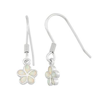 Nautica Rocks Lab-Created Opal Sterling Silver Flower Drop Earrings